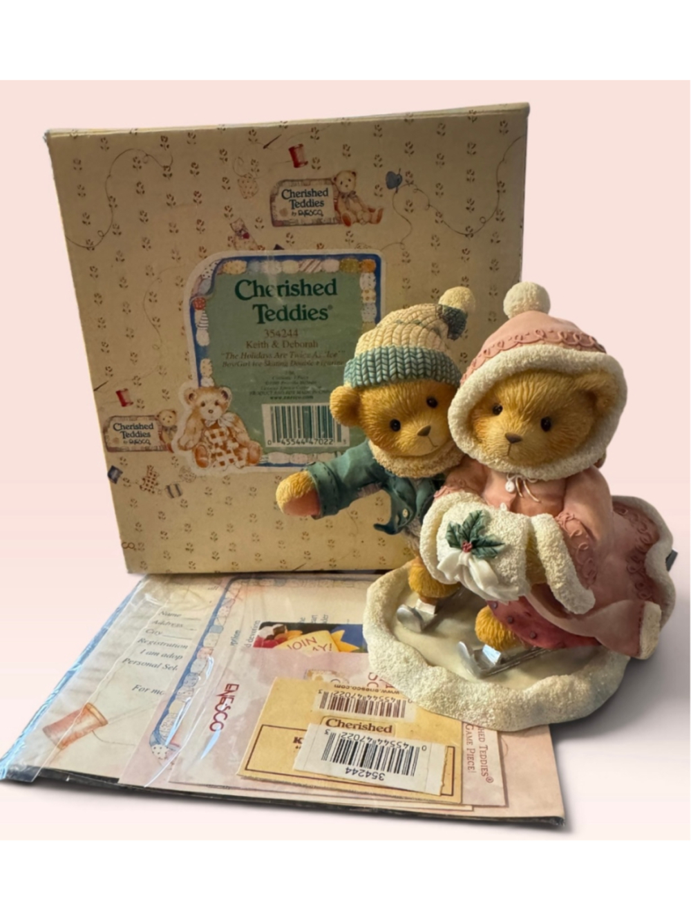 Cherished Teddies Keith & Deborah Holiday Figurine #354244